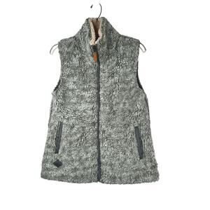 Simply Southern sherpa full zip vest, gray, size S, EUC